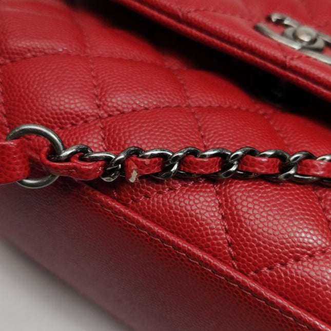 Sold Chanel Coco Handle Small Red Caviar Leather Silver Hardware, 2016-2017