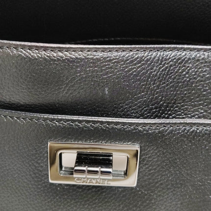 Chanel Cerf Executive East West Black Caviar Leather Handbag