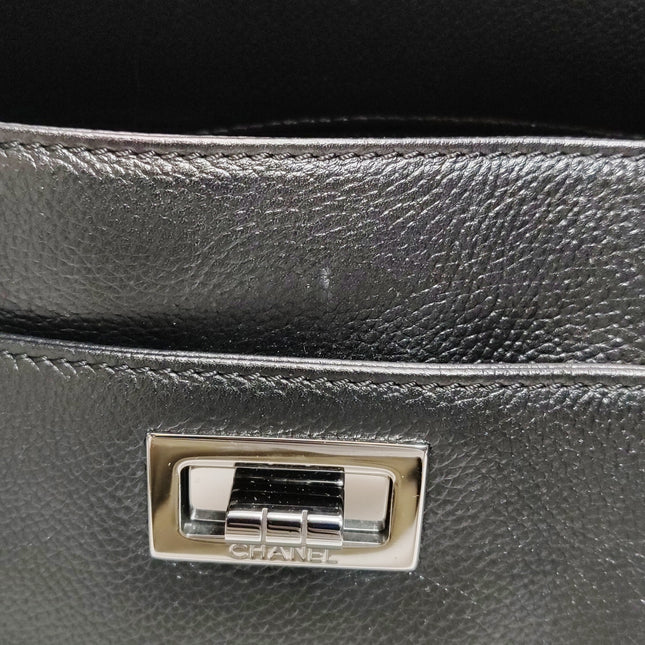 Chanel Cerf Executive East West Black Caviar Leather Handbag