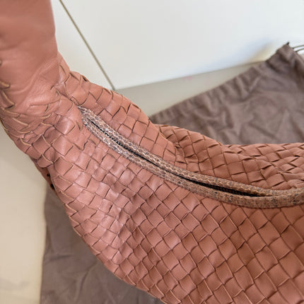 Bottega Veneta Hobo Bag Leather Beige Small 40cm Butterfly Cutout