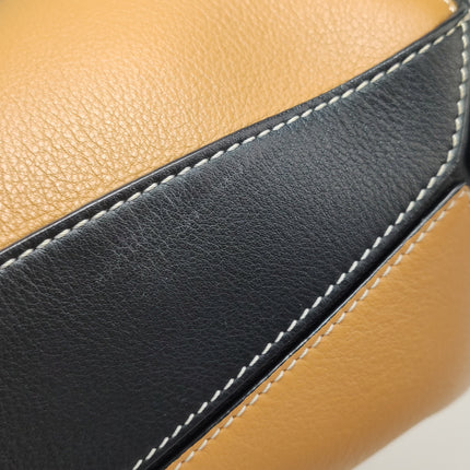 Loewe Puzzle Medium Tricolor Black Yellow Calfskin leather bag