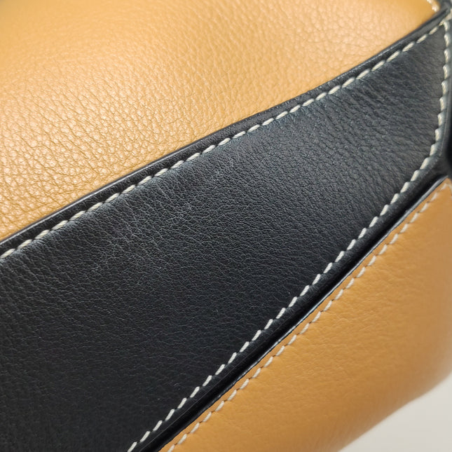 Loewe Puzzle Medium Tricolor Black Yellow Calfskin leather bag