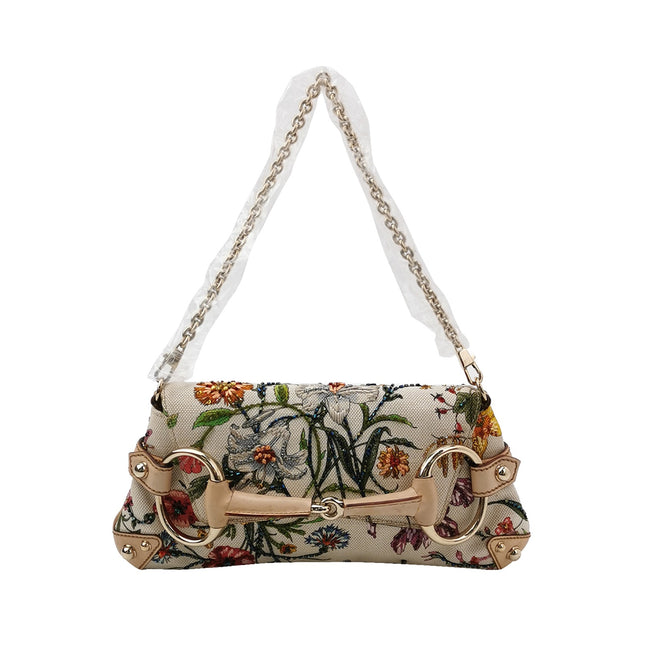 Gucci Horsebit 1955 Small Chain Bag Limited Edition Floral Print Canvas