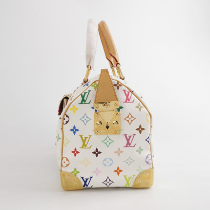 Louis Vuitton x Takashi Murakami Speedy 30 Lock White Multicolor