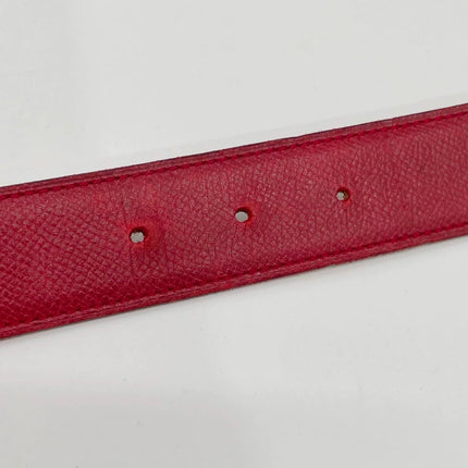 Hermès Constance H Belt Red and Gold Clemence Leather Size 70