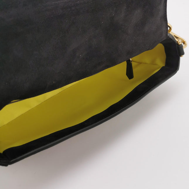 Fendi x Versace Baguette Black Suede With Multi-color Crystal Embellishment