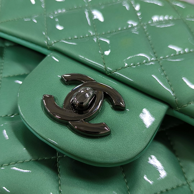 Sold Chanel Classic Flap Medium Mint Green Patent Leather 2012-2013