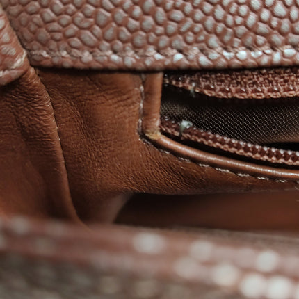 Chanel Vintage Medium Iridescent Brown Caviar Leather Shoulder Bag Gold Hardware