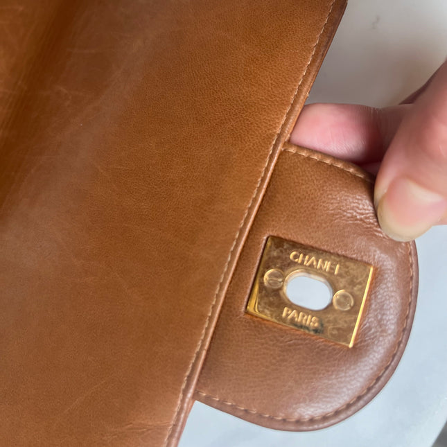 Sold Chanel Double Sided Classic Flap Caramel Leather Handbag