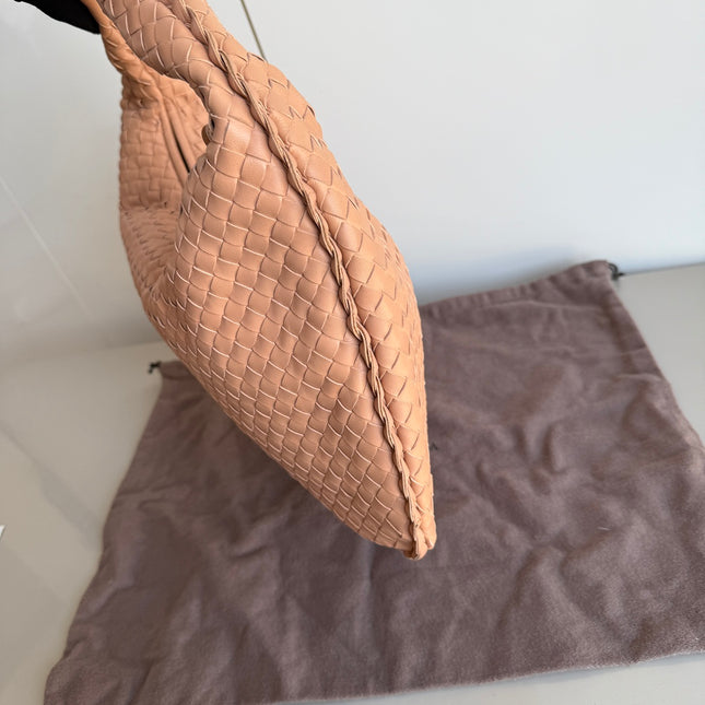 Bottega Veneta Veneta Hobo Beige Almond Lambskin Leather 40cm