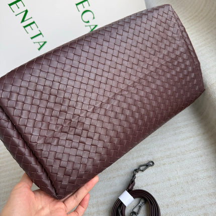 Bottega Veneta Roma Burgundy Intrecciato Nappa Leather Large 35cm