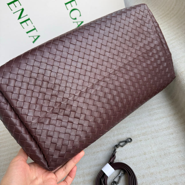 Bottega Veneta Roma Burgundy Intrecciato Nappa Leather Large 35cm