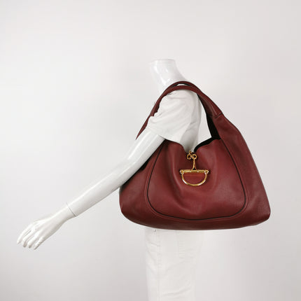 Gucci Softbit Maxi Shoulder Bag Burgundy Calfskin Leather 2024