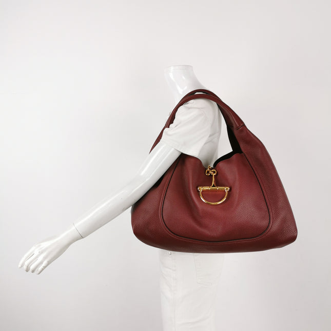Gucci Softbit Maxi Shoulder Bag Burgundy Calfskin Leather 2024