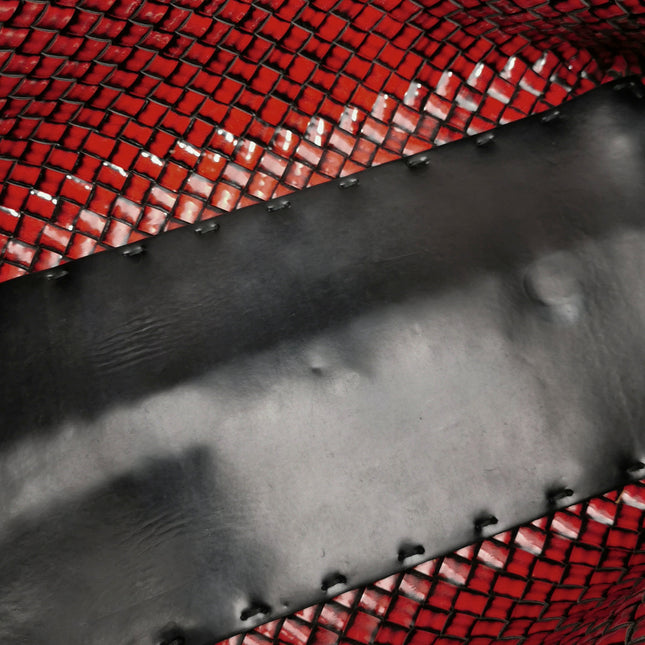 Bottega Veneta Cabat Large Intreccio Burgundy Patent Leather 40cm