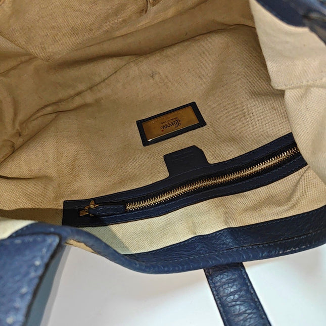 Gucci Jackie 1961 Soft Medium Navy Leather and Monogram