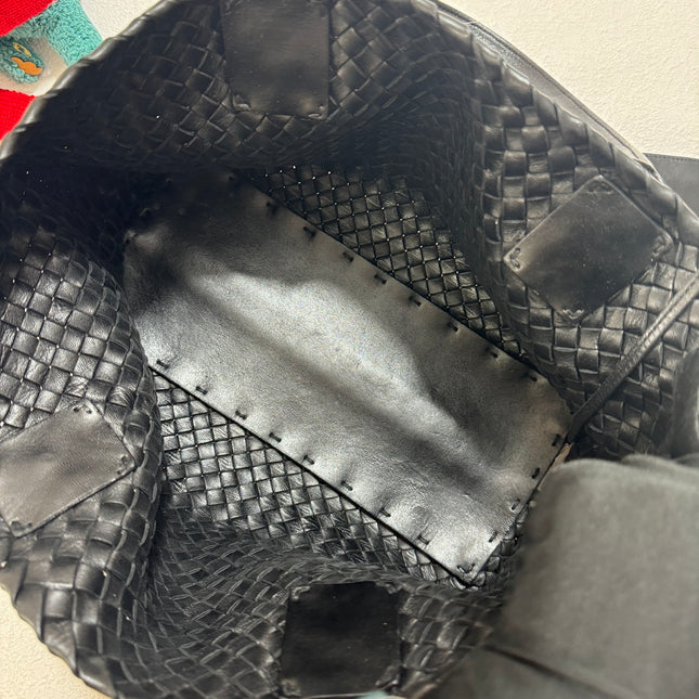Sold Bottega Veneta Cabat Small Intreccio Leather Tote Bag Black