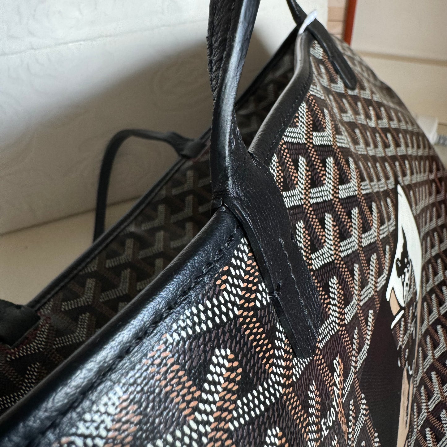 Goyard Artois GM Large Black French Bulldog Reinforced Corners and Zipper