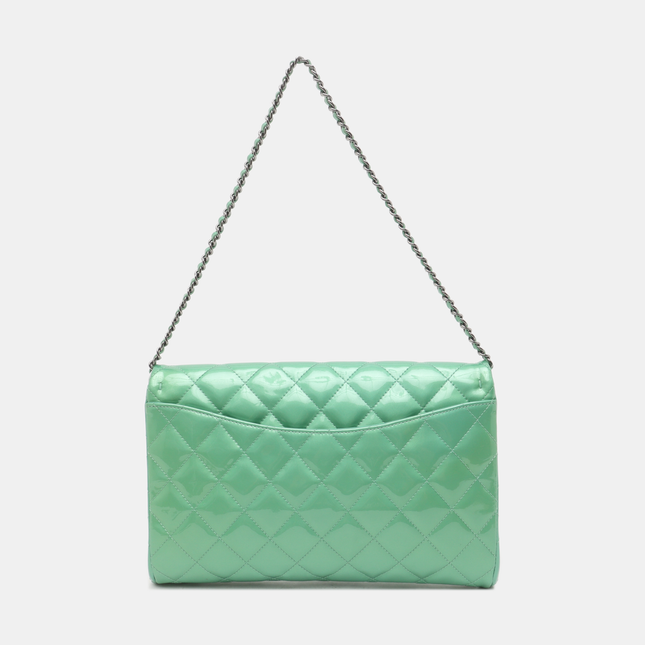 Chanel Envelope Clutch with Chains 2013 Shoulder Bag Apple Green Patent Leather
