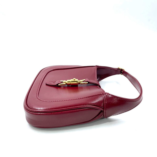 Gucci Jackie 1961 Mini Red Burgundy Leather Bag No Strap