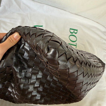 Bottega Veneta Hop Large Leather Fondant Chocolate Brown Hobo Bag