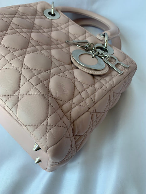 Sold Lady Dior Pink Cannage Leather Medium 96-MA-0132