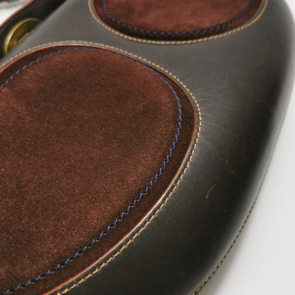 Loewe Shoulder Bag Suede and Leather Dark Brown