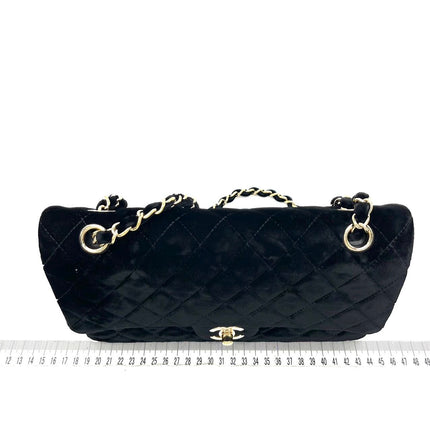 Chanel Classic Flap Medium Black Velvet Gold Hardware, 2014-2015