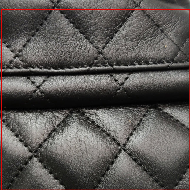Chanel Cambon Multi-pocket Ligne Reporter Bag Medium Black Calfskin Leather