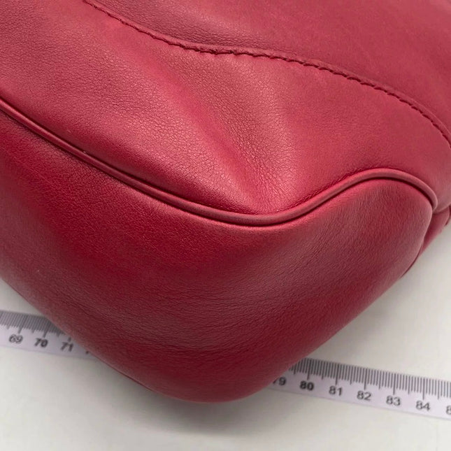 Gucci Jackie Soft Medium Leather Bag Burgundy Red Gold Piston Lock
