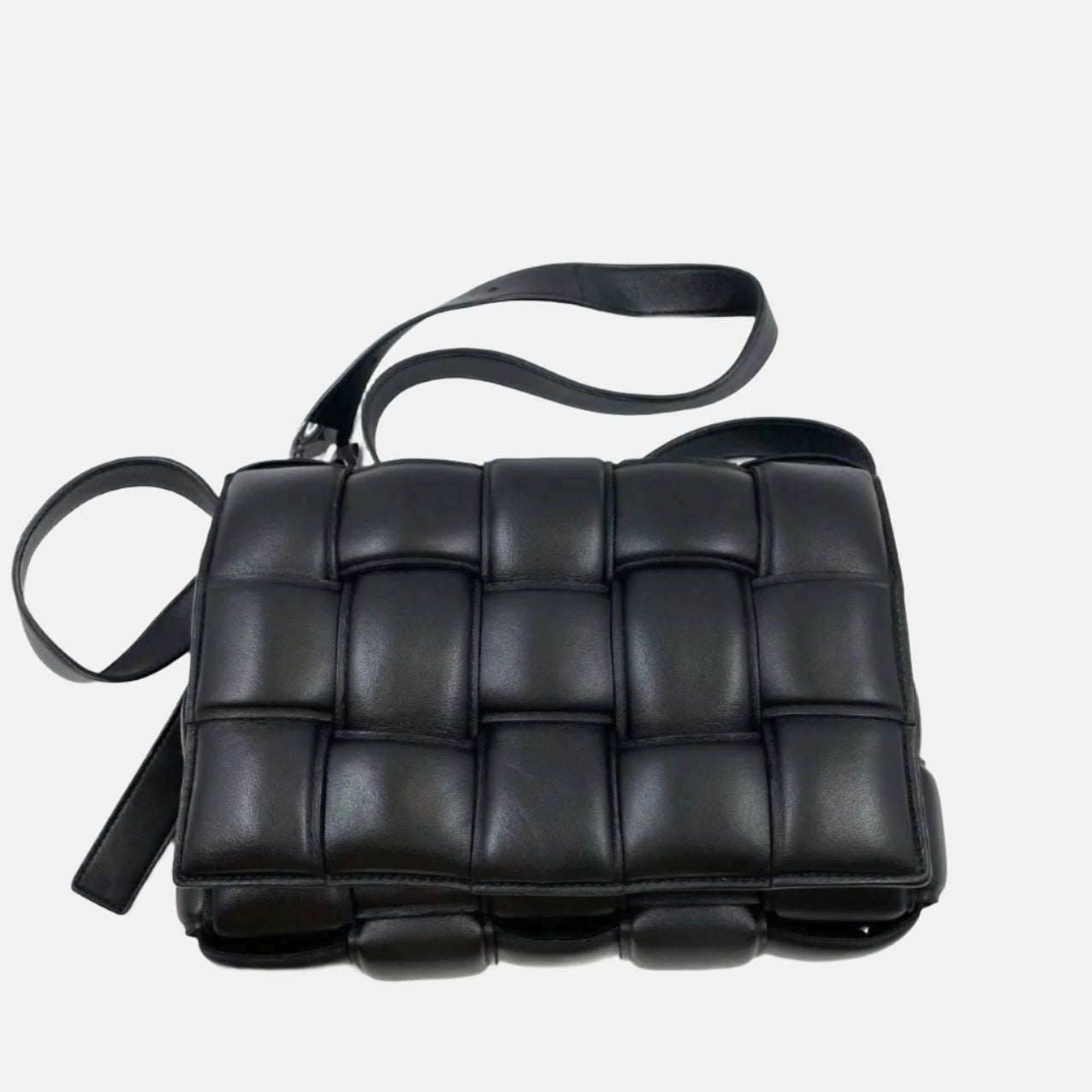 Bottega Veneta Padded Cassette Black Leather-Luxbags