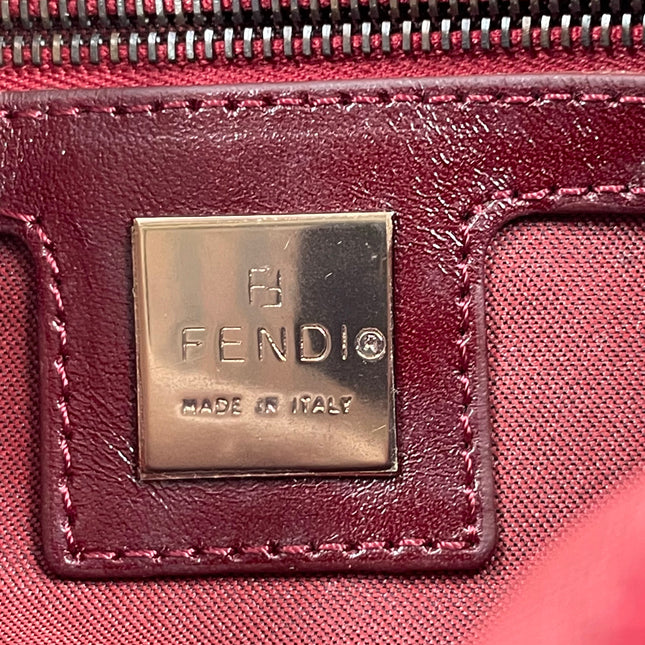 FENDI Baguette Vintage Red Corduroy Shoulder Bag