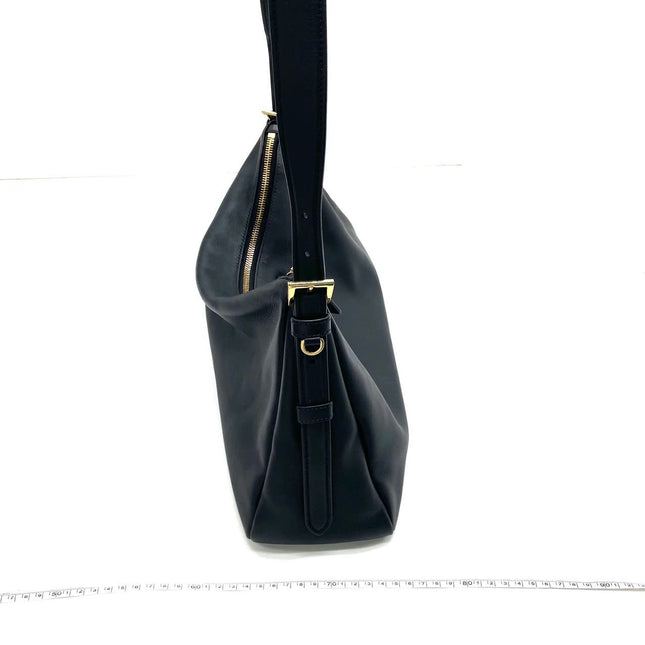 Prada Aimée Black Large Calfskin Leather Shoulder Bag