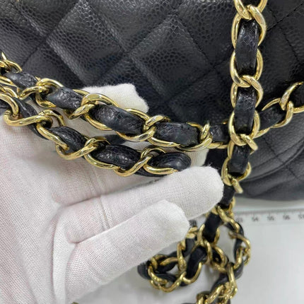 Chanel Classic Flap Jumbo 2009 Black Caviar Leather Single Flap Gold Hardware