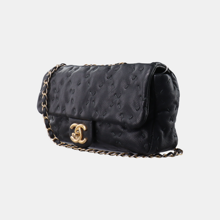 Chanel Wild Stitch Medium Black Calfskin Leather Flap Bag Gold Hardware, 2011