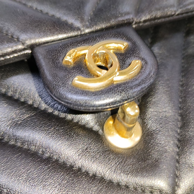 Chanel Classic Flap Mini Chevron Quilted Chain Around Mini Rectangular Flap Black, 2018