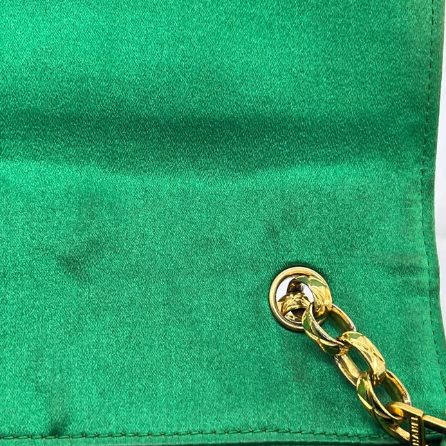 Chanel Diana Flap Bag 1990 Mini Green Silk Satin Bijou Chain