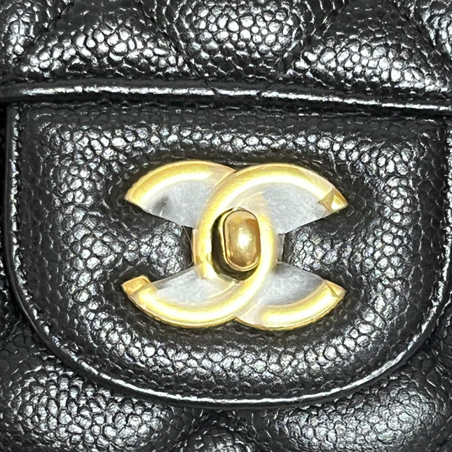 Chanel Classic Flap Maxi Black Caviar Leather Single Flap with Gold Hardware
