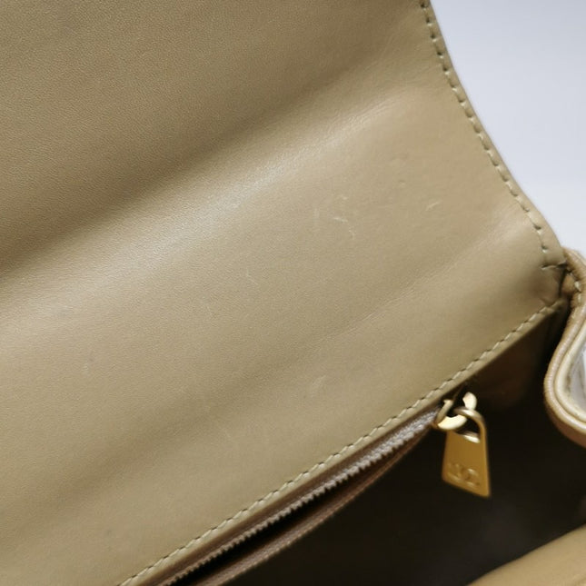 Chanel Classic Flap Vintage Mini Beige Calfskin Bi-color Acrylic Strap Crossbody Bag, 2000-2002