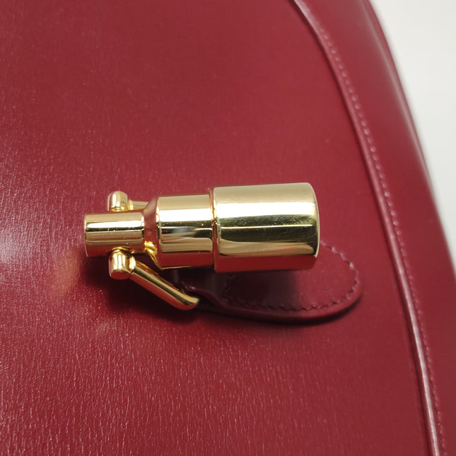 Gucci Jackie 1961 Red Burgundy Leather Bag Small with Adjustable Strap Gold Piston Lock