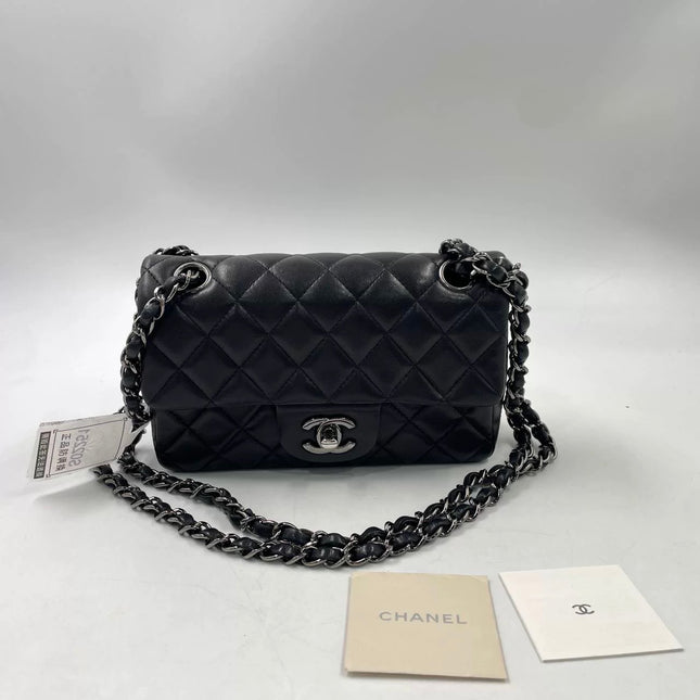 Chanel Classic Flap Mini Black Lambskin Silver Hardware 2011-12