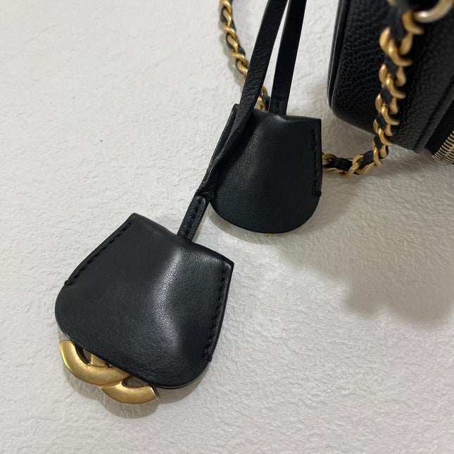 Chanel Filigree Mini Vanity Case 2019 Caviar Leather Black