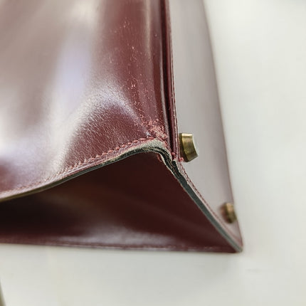 Hermes Kelly 32 Sellier Burgundy Box Leather Gold HW 1987