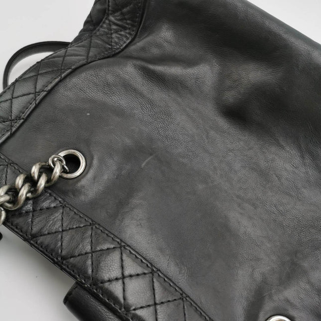Sold Chanel Boy Reverso Shopping Tote Calfskin Leather Black