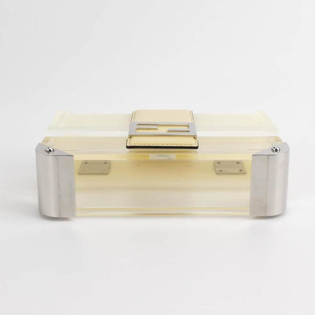 Sold Fendi Baguette Mini Box Yellow/Clear Acrylic Plexiglass and Leather Crossbody Bag