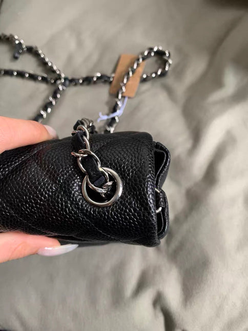 Chanel Classic Flap Mini Black Caviar Silver Hardware 2017-18
