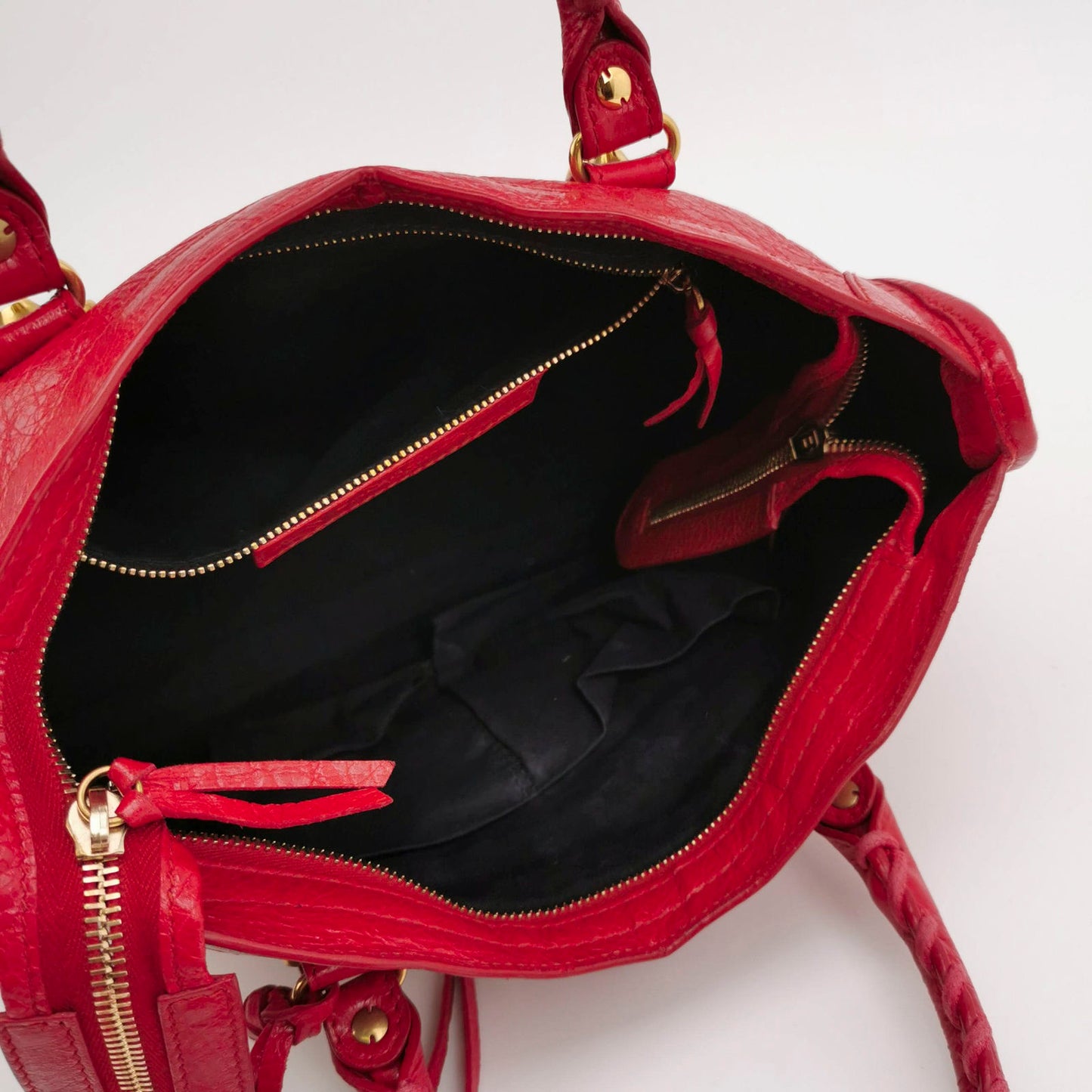 Balenciaga City Bag Red with Gold hardware Small Crossbody Bag