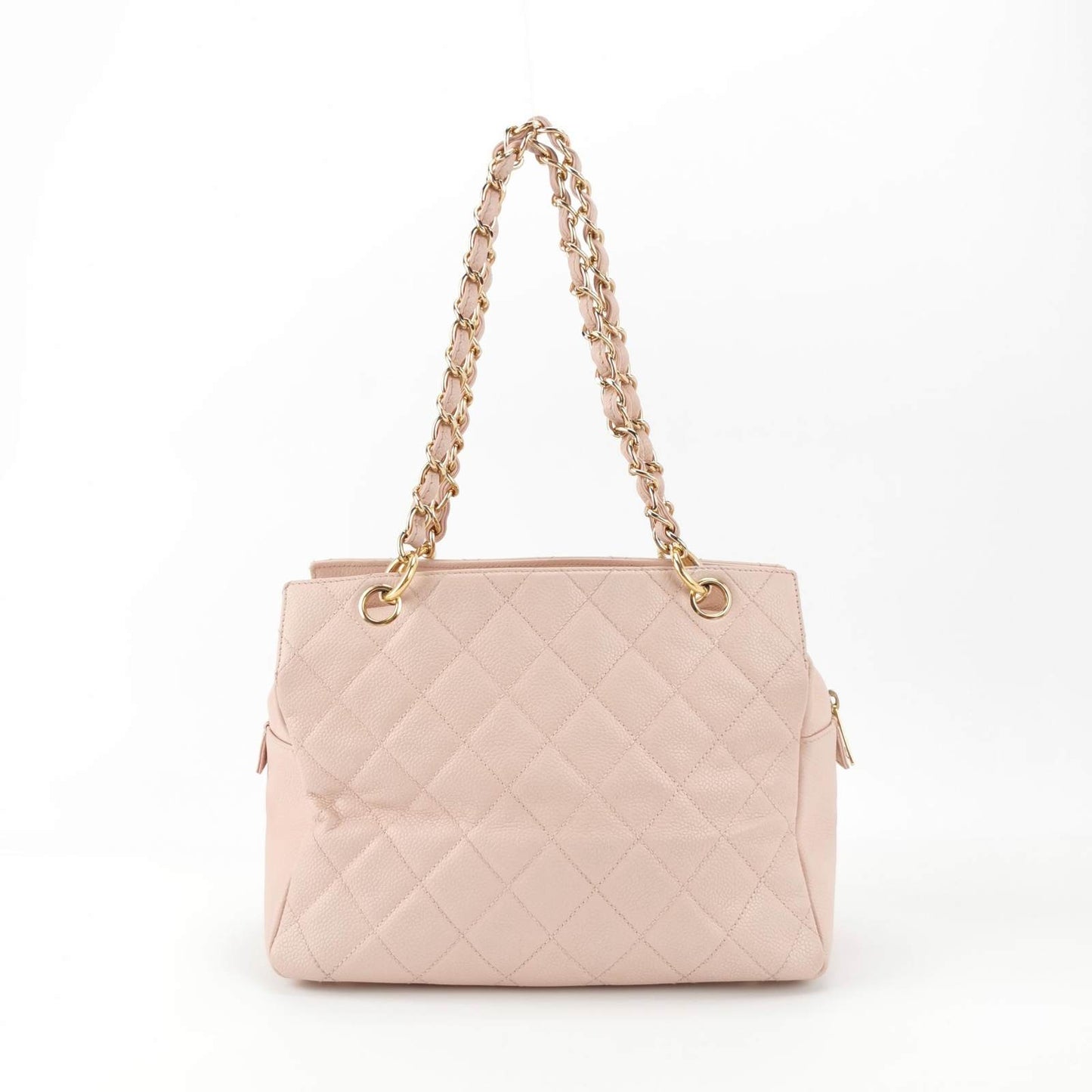 Chanel PST Petite Shopping Tote Pale Pink Caviar Leather Chain Bag