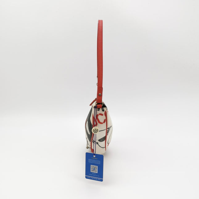 Dior Saddle Mini Classic Hardcore by John Galliano White Canvas Silver Hardware