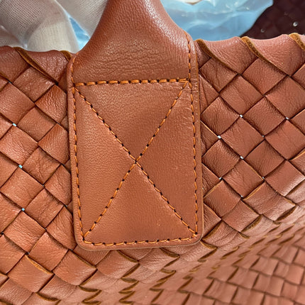 Bottega Veneta Cabat Large Intreccio Leather Tote Bag Brick Red 41cm